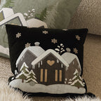 Square Throw Pillow Cover Embroidered Textured Plush Hidden Zipper