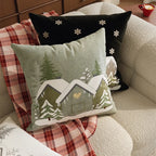 Square Throw Pillow Cover Embroidered Textured Plush Hidden Zipper