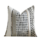 Square Throw Pillow Cover Handwoven Cotton Blend Tufted Stripes