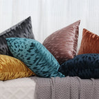 Square Throw Pillow Cover Low-Pile Velvet Hidden Zipper