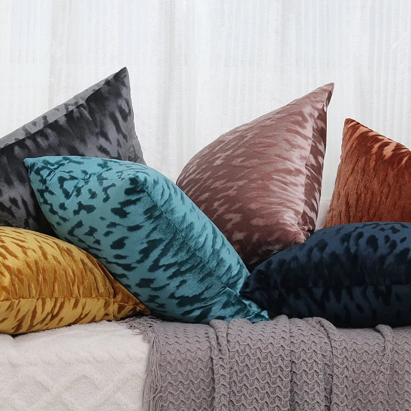Square Throw Pillow Cover Low-Pile Velvet Hidden Zipper