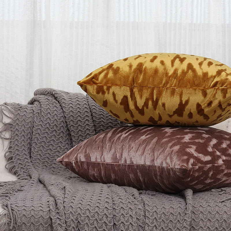 Square Throw Pillow Cover Low-Pile Velvet Hidden Zipper