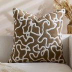 Square Throw Pillow Cover Tufted Chenille Raised Pattern
