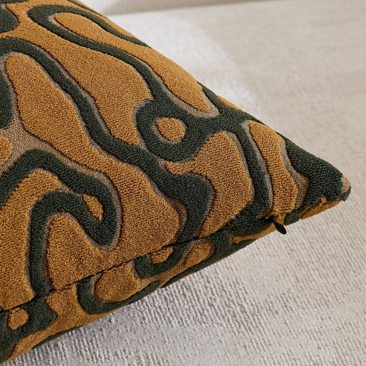 Square Throw Pillow Cover Tufted Chenille Raised Pattern
