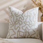 Square Throw Pillow Cover Tufted Chenille Raised Pattern