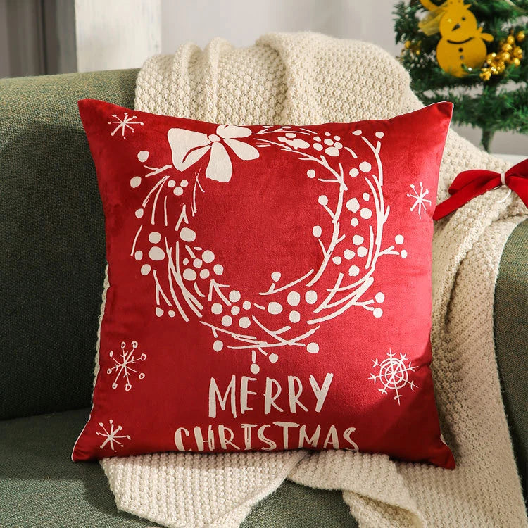 Square Throw Pillow Cover Velvet Screenprint Machine Washable