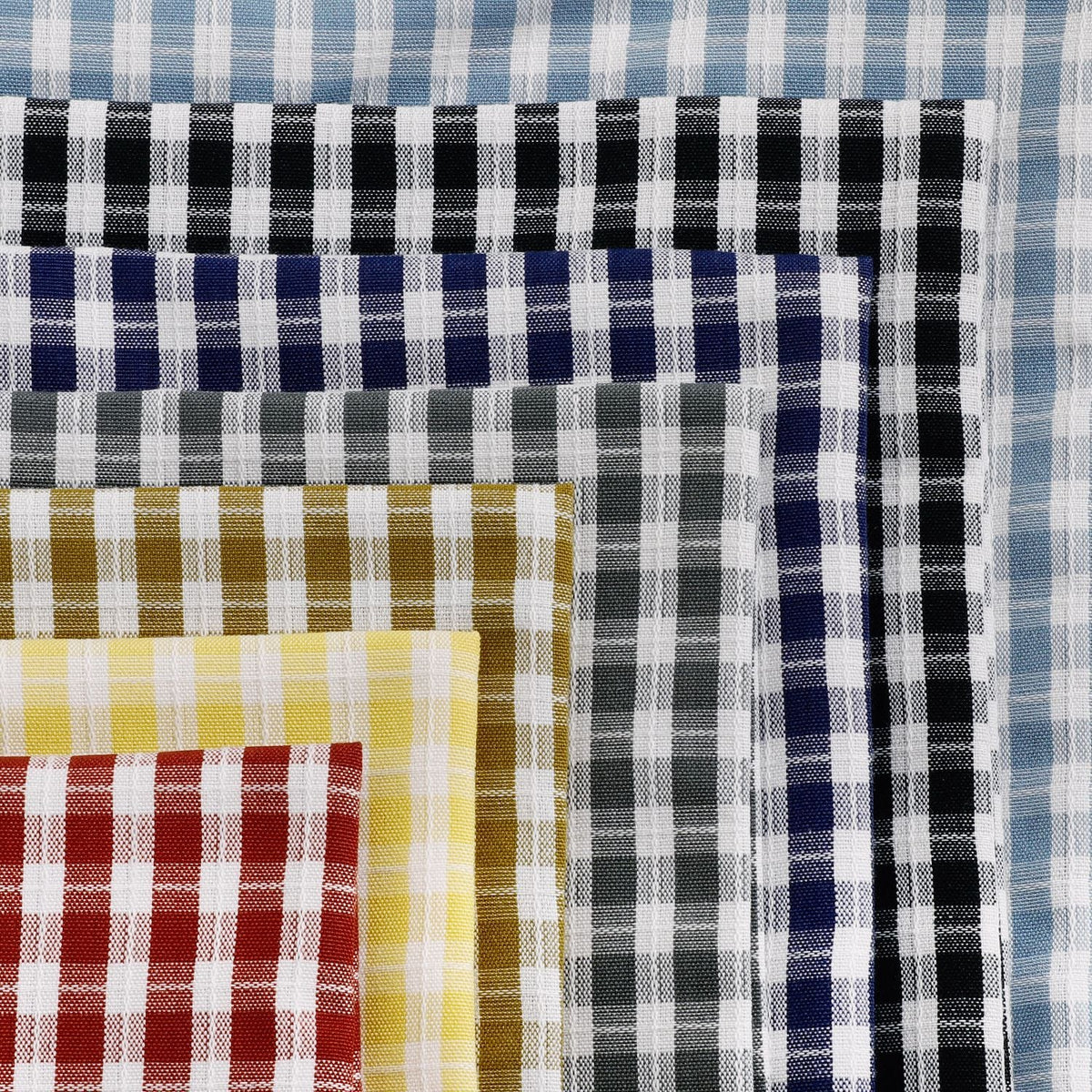 Square Throw Pillow Covers Reversible Gingham Cotton-Linen Hidden Zipper