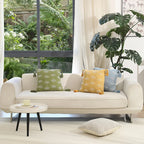Square Throw Pillow Embroidered Fan & Tassels Removable Cotton-Blend Cover