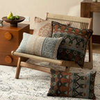 Square Throw Pillow Jacquard Woven Bouclé Concealed Zipper