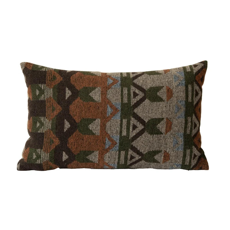 Square Throw Pillow Jacquard Woven Bouclé Concealed Zipper