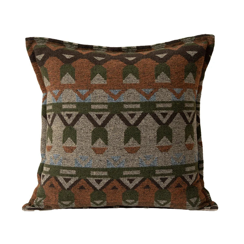 Square Throw Pillow Jacquard Woven Bouclé Concealed Zipper