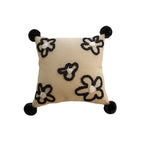 Square Throw Pillow Knitted Tufted Diamond Motif 18 Inch