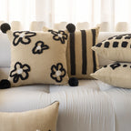 Square Throw Pillow Knitted Tufted Diamond Motif 18 Inch