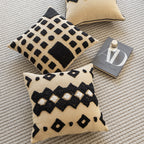 Square Throw Pillow Knitted Tufted Diamond Motif 18 Inch