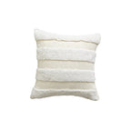 Square Throw Pillow Plush Velvet Pom-Pom Fringe Removable Insert