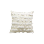 Square Throw Pillow Plush Velvet Pom-Pom Fringe Removable Insert
