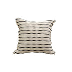 Square Throw Pillow Plush Velvet Pom-Pom Fringe Removable Insert