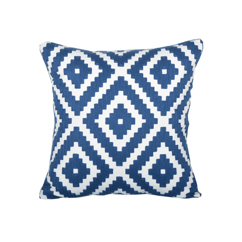 Square Throw Pillow Woven Cotton Geometric Insert Included