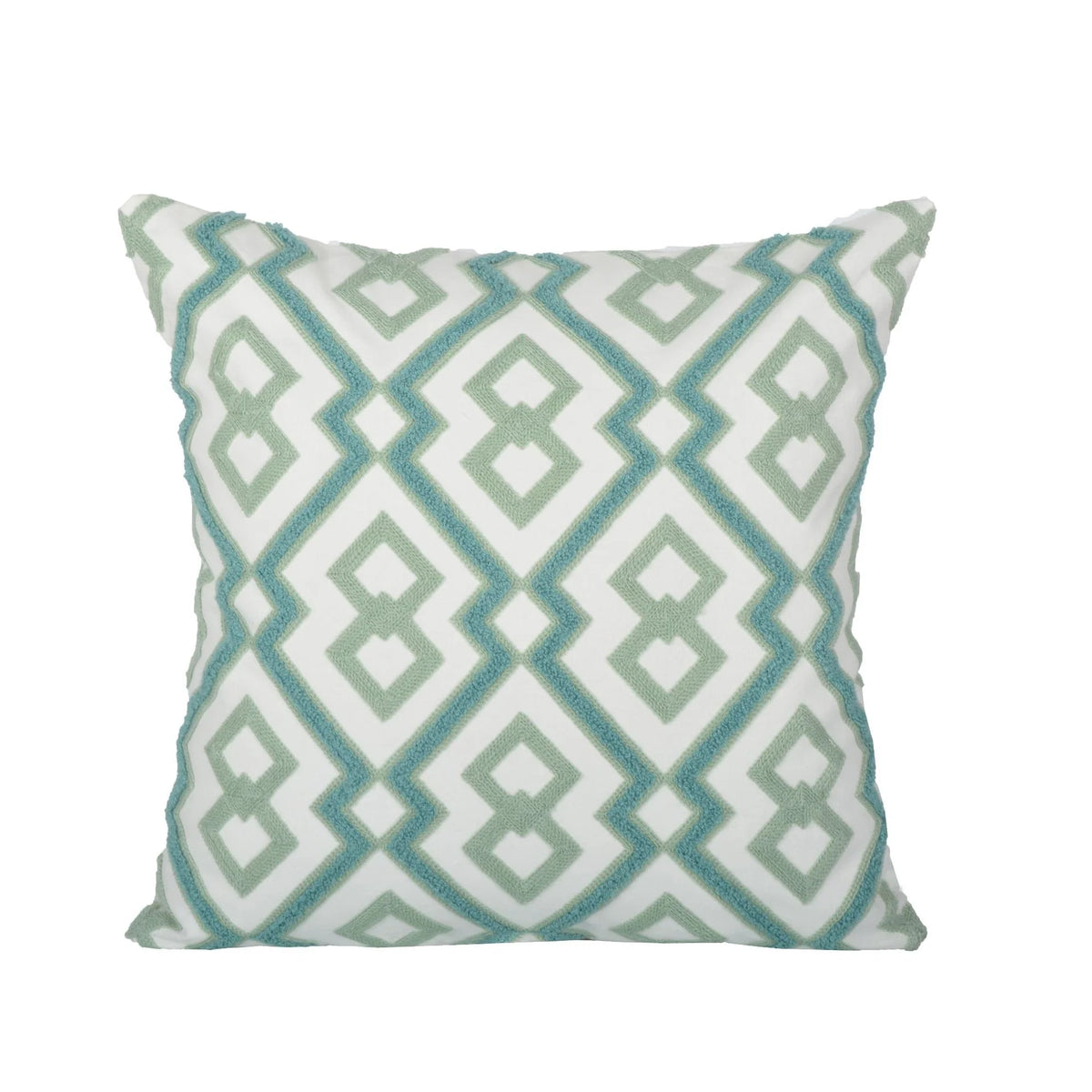 Square Throw Pillow Woven Cotton Geometric Insert Included
