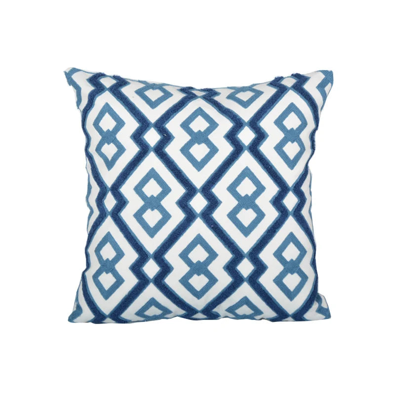 Square Throw Pillow Woven Cotton Geometric Insert Included