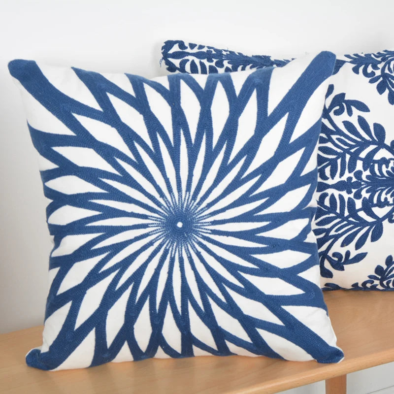 Square Throw Pillow Woven Cotton Geometric Insert Included