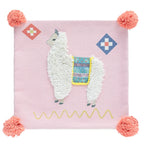 Square Throw Pillow Woven Diamond Pom-Poms & Tassels