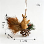 Squirrel Figurine Handcrafted Felt & Wood Lifelike
