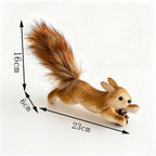 Squirrel Figurine Lifelike Handcrafted Felt & Wood