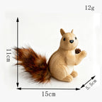 Squirrel Figurine Lifelike Handcrafted Felt & Wood