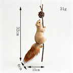 Squirrel Figurine Lifelike Handcrafted Felt & Wood