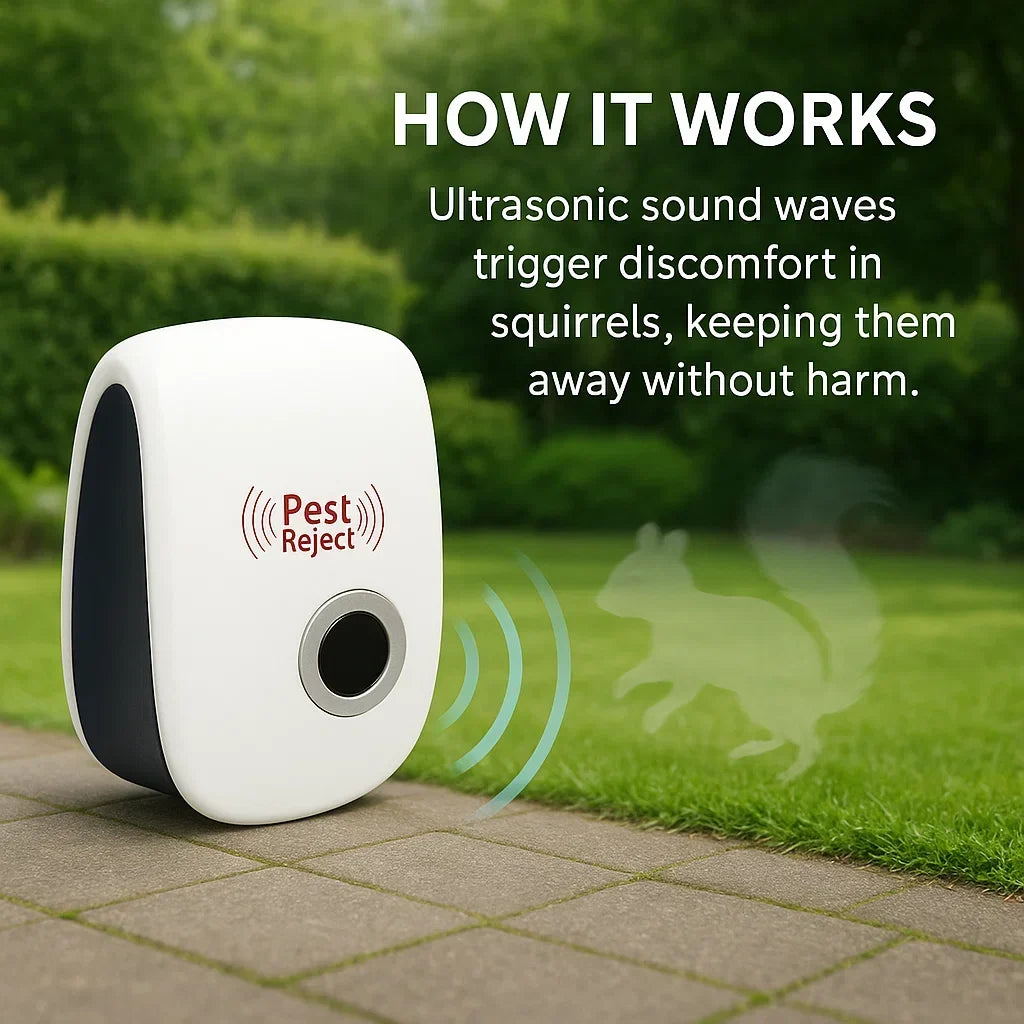 Squirrel Repellent Ultrasonic Chemical-Free 800 Sq Ft