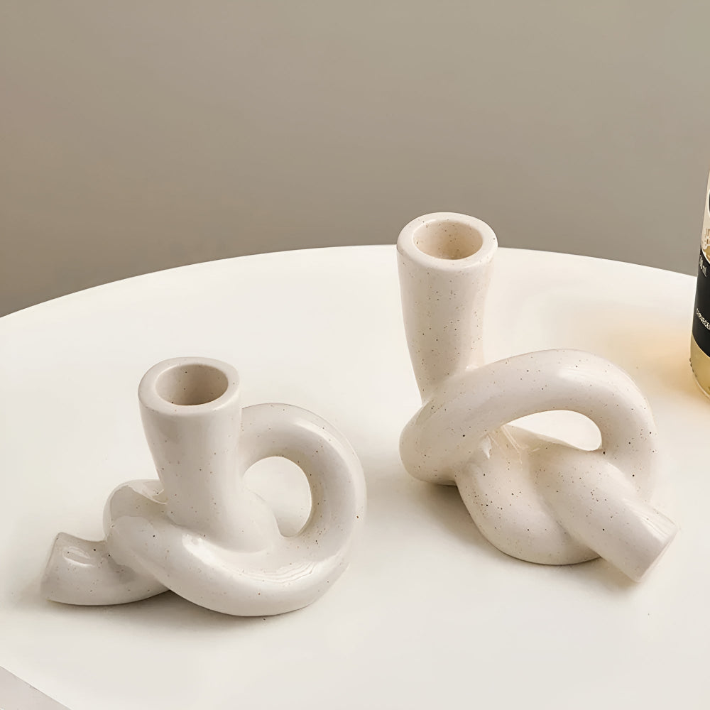 Stable Knotted Ceramic Candle Holder