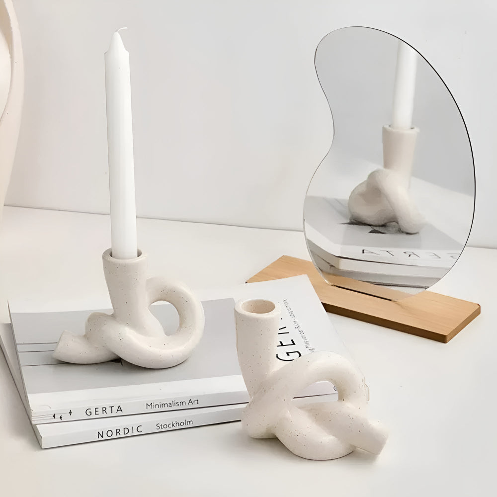 Stable Knotted Ceramic Candle Holder