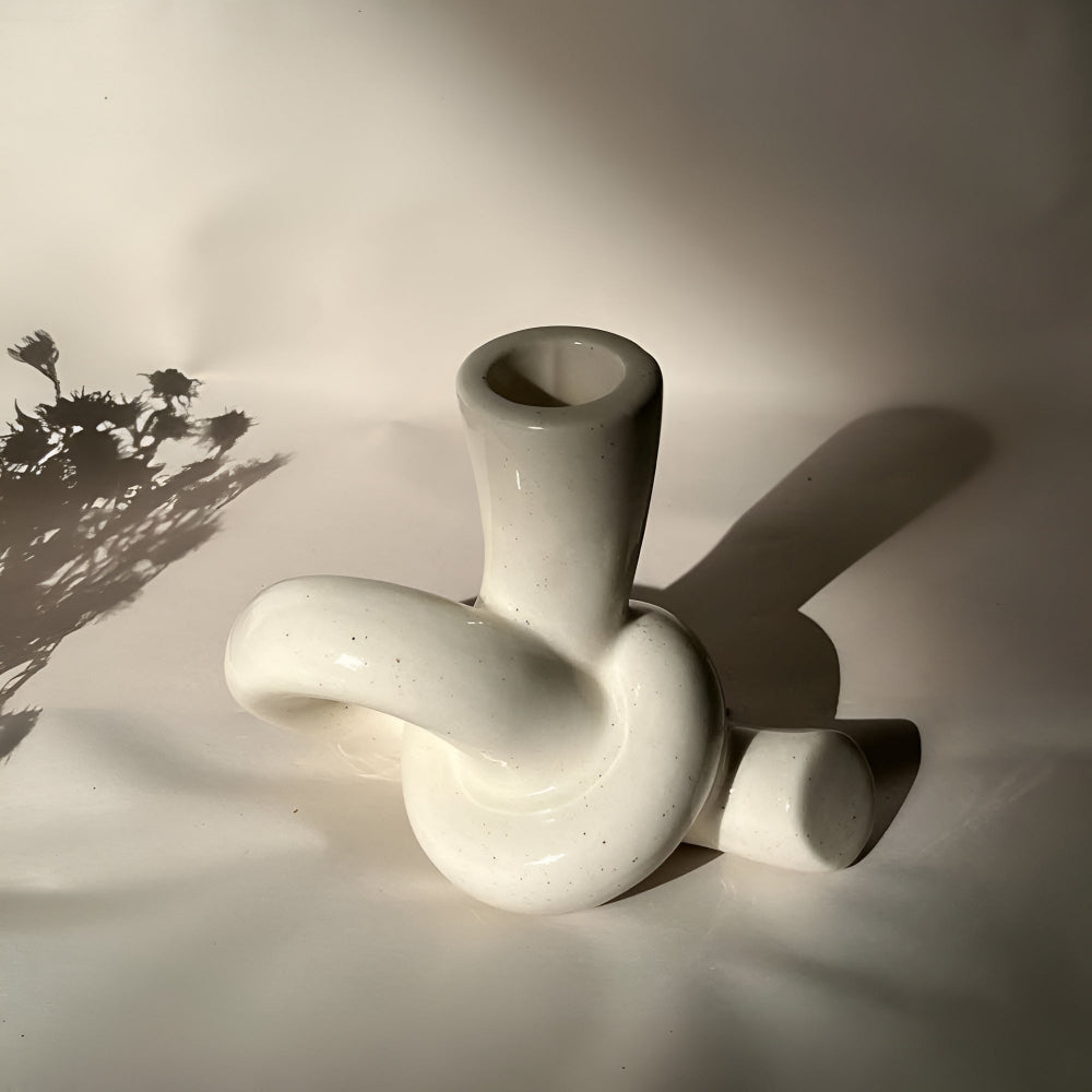 Stable Knotted Ceramic Candle Holder