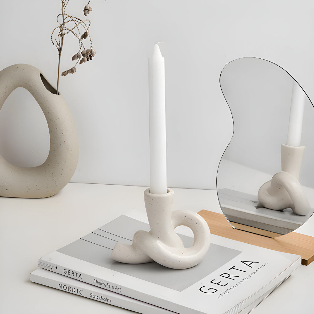 Stable Knotted Ceramic Candle Holder