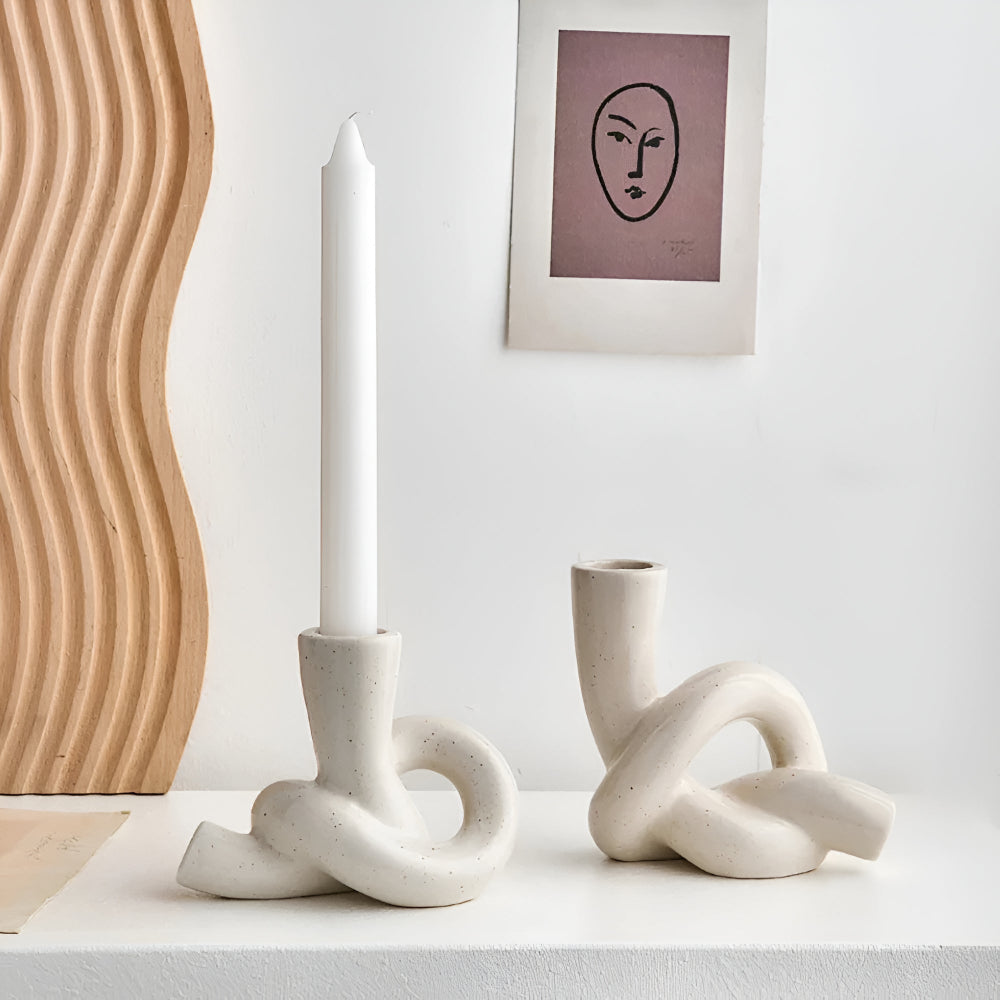 Stable Knotted Ceramic Candle Holder