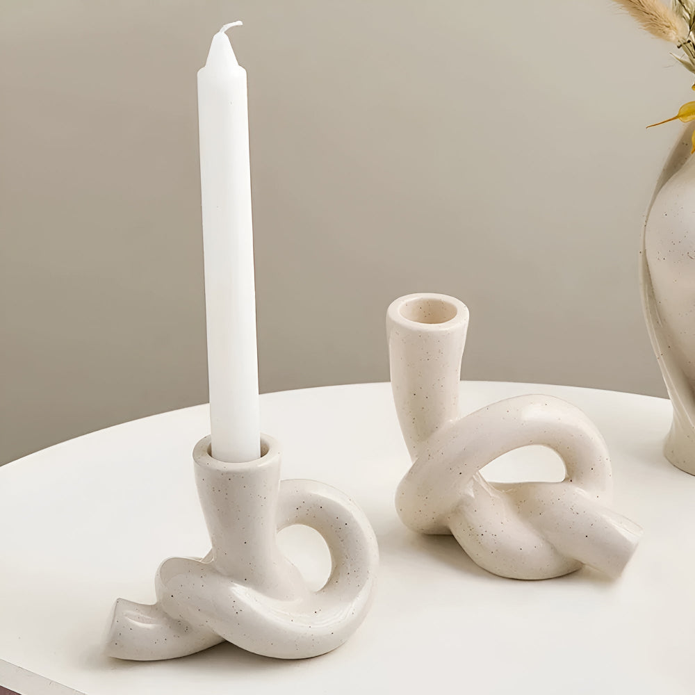 Stable Knotted Ceramic Candle Holder