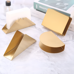 Stable Triangular Gold Metallic Napkin Holder