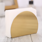 Stable Triangular Gold Metallic Napkin Holder
