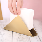 Stable Triangular Gold Metallic Napkin Holder
