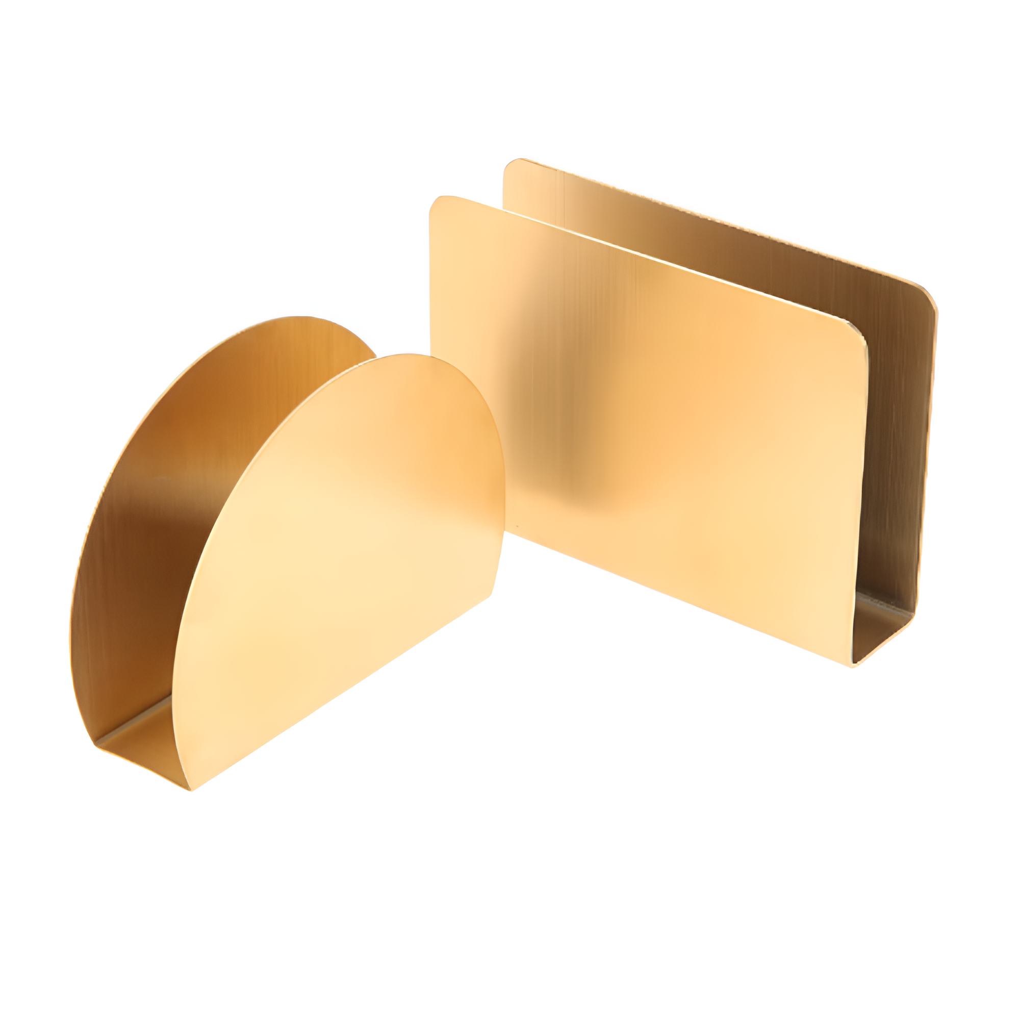 Stable Triangular Gold Metallic Napkin Holder