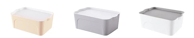 Stackable Storage Boxes Removable Lids & Molded Handles