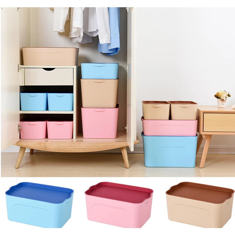 Stackable Storage Boxes Removable Lids & Molded Handles