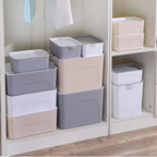 Stackable Storage Boxes Removable Lids & Molded Handles