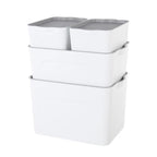 Stackable Storage Boxes Removable Lids & Molded Handles