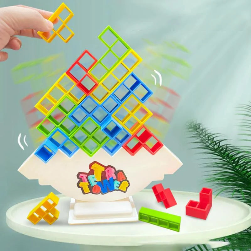 Stacking Balance Game Colorful Geometric Blocks