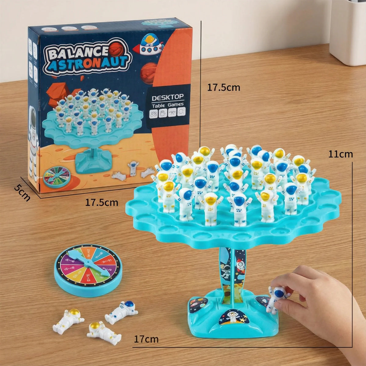 Stacking Balance Game Space-Themed Astronauts Spinner & Dice