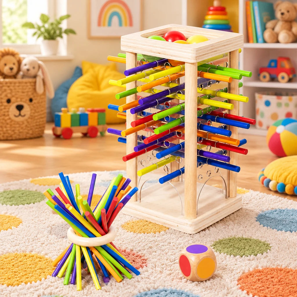 Stacking Game 3-In-1 Wooden Bright Non-Toxic