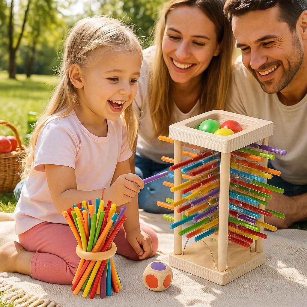 Stacking Game 3-In-1 Wooden Bright Non-Toxic