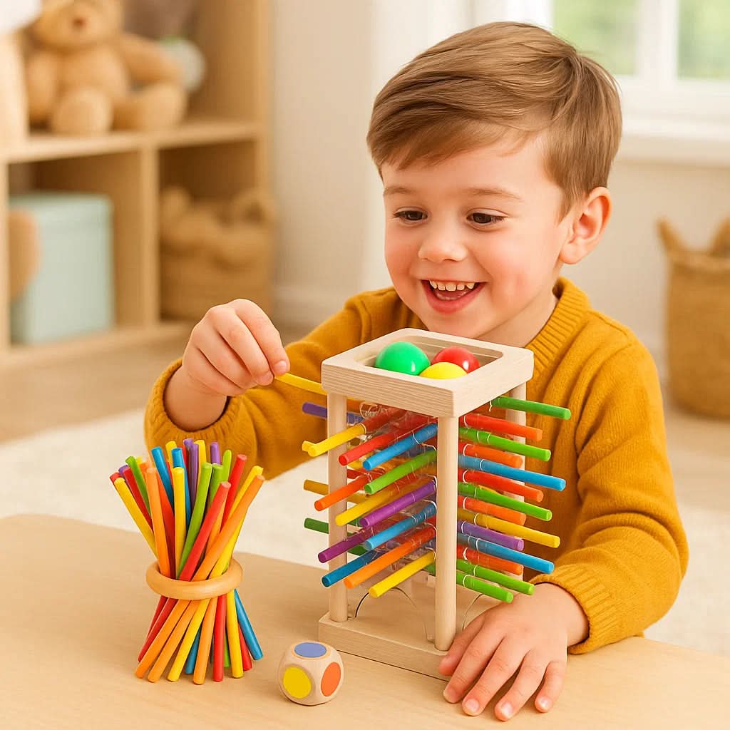 Stacking Game 3-In-1 Wooden Bright Non-Toxic